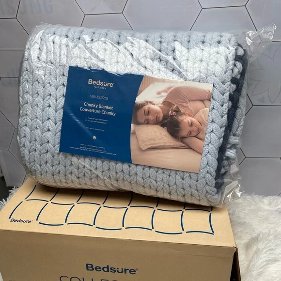 Knit Blanket - Knitted Throw Blankets Soft Big Yarn Thick Braided Knot Crochet Blankets & Throws